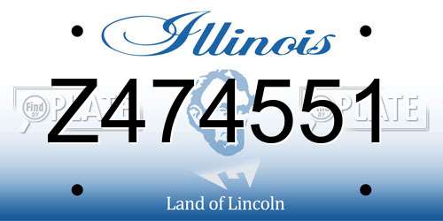 Z474551 Illinois License Plate
