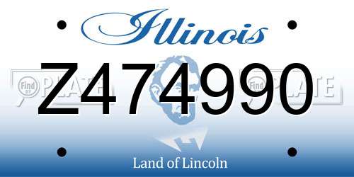 Z474990 Illinois License Plate
