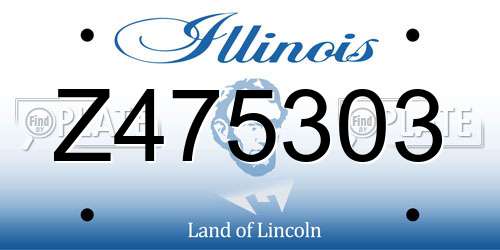 Z475303 Illinois License Plate