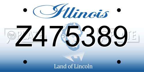 Z475389 Illinois License Plate