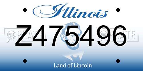 Z475496 Illinois License Plate