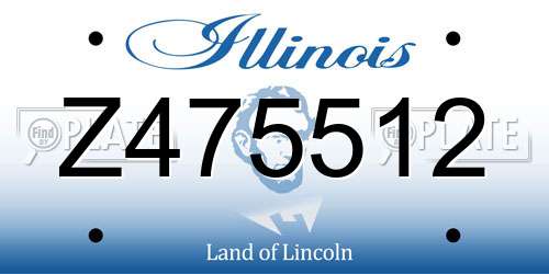 Z475512 Illinois License Plate
