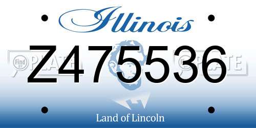 Z475536 Illinois License Plate