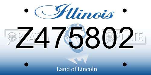 Z475802 Illinois License Plate