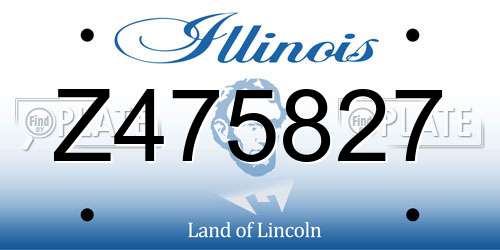Z475827 Illinois License Plate
