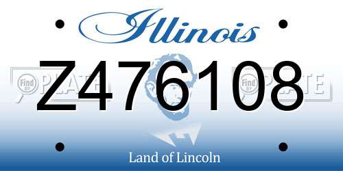 Z476108 Illinois License Plate