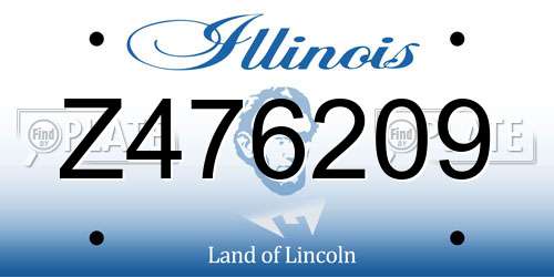 Z476209 Illinois License Plate