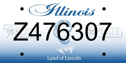 Z476307 Illinois License Plate