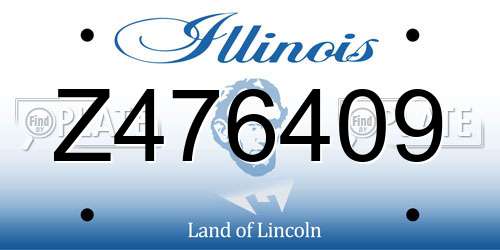 Z476409 Illinois License Plate