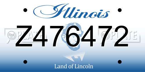 Z476472 Illinois License Plate