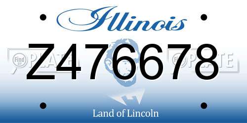 Z476678 Illinois License Plate