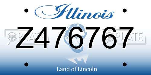Z476767 Illinois License Plate