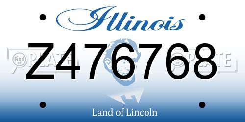Z476768 Illinois License Plate