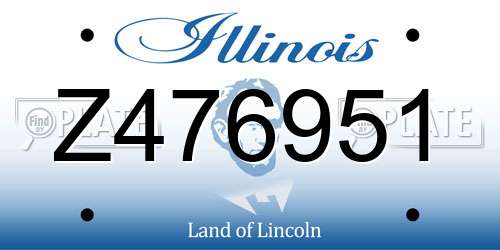 Z476951 Illinois License Plate