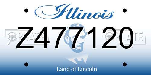 Z477120 Illinois License Plate