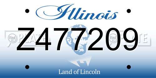 Z477209 Illinois License Plate