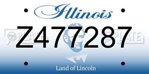 Z477287 Illinois License Plate