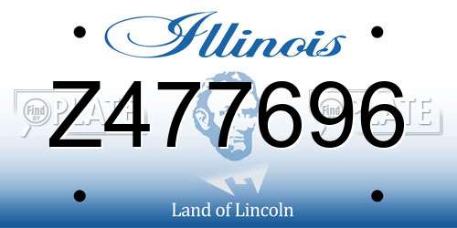 Z477696 Illinois License Plate