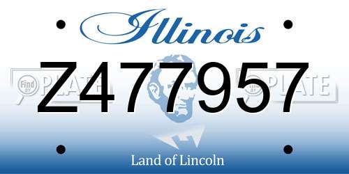 Z477957 Illinois License Plate
