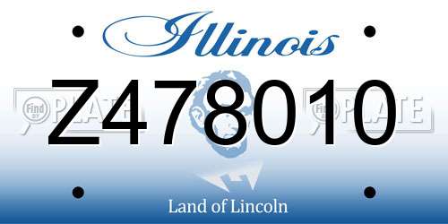 Z478010 Illinois License Plate
