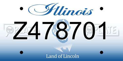 Z478701 Illinois License Plate