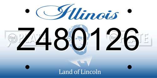 Z480126 Illinois License Plate