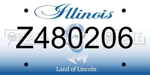Z480206 Illinois License Plate