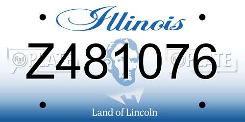 Z481076 Illinois License Plate