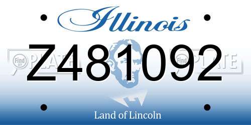 Z481092 Illinois License Plate