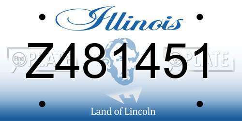 Z481451 Illinois License Plate