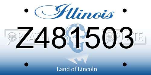 Z481503 Illinois License Plate