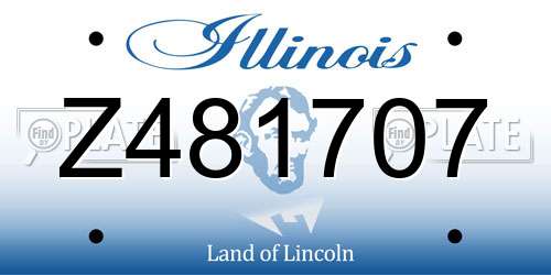 Z481707 Illinois License Plate
