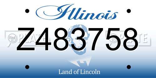 Z483758 Illinois License Plate