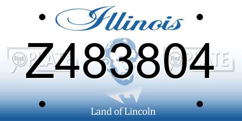 Z483804 Illinois License Plate