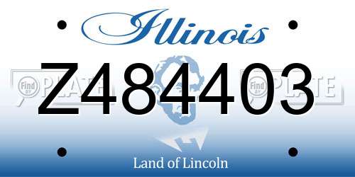Z484403 Illinois License Plate