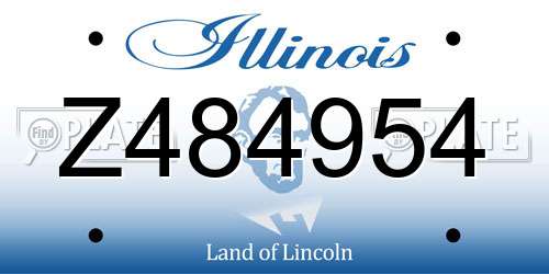 Z484954 Illinois License Plate