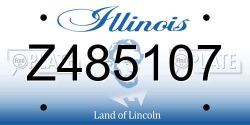 Z485107 Illinois License Plate
