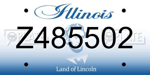 Z485502 Illinois License Plate