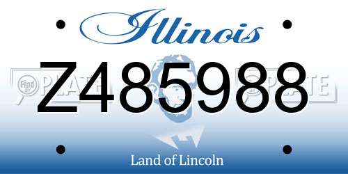 Z485988 Illinois License Plate