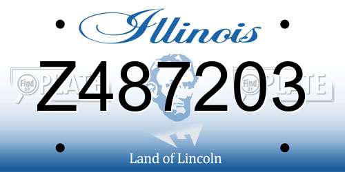 Z487203 Illinois License Plate