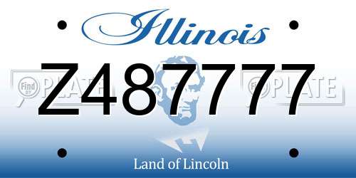 Z487777 Illinois License Plate