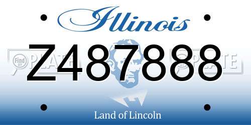 Z487888 Illinois License Plate