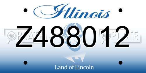Z488012 Illinois License Plate