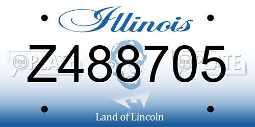 Z488705 Illinois License Plate