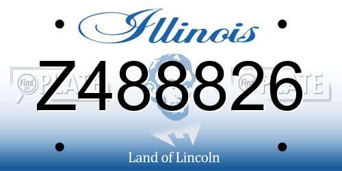 Z488826 Illinois License Plate