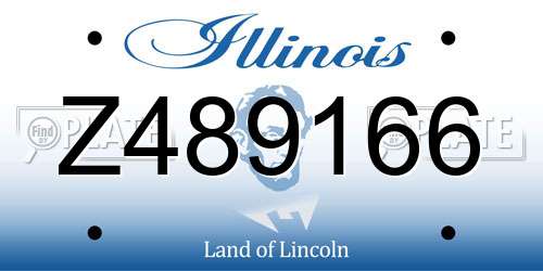 Z489166 Illinois License Plate