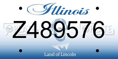 Z489576 Illinois License Plate
