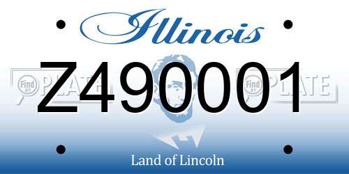 Z490001 Illinois License Plate