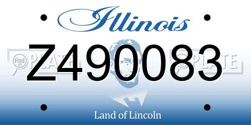 Z490083 Illinois License Plate