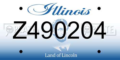 Z490204 Illinois License Plate